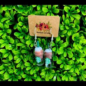 Dangle Starbucks earrings. Handmade. Hypoallergenic.